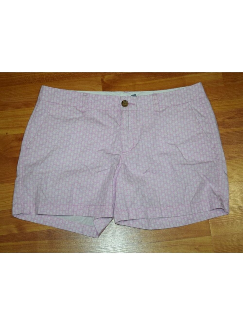 Old Navy Women's Sz 8 Pink Pineapple Print Chino Twill Shorts